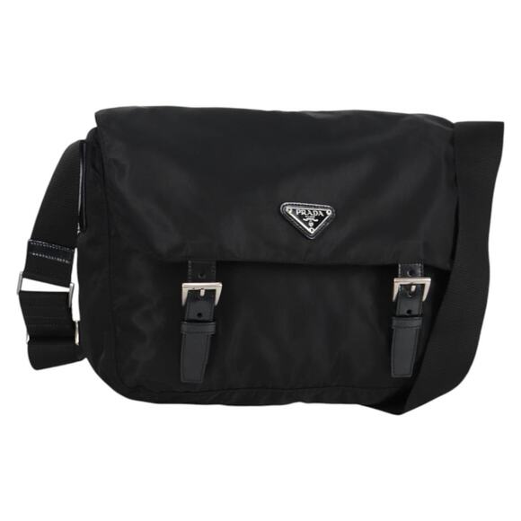 PRADA Shoulder Bag Nylon Black Silver - Picture 1 of 13